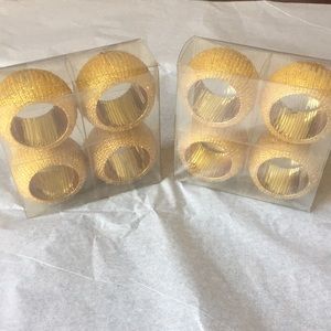 Gold Beaded Napkin Rings Set